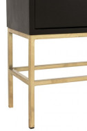 Wandkast Mangohout zwart / goud 2 Deuren 2 Laden 140cm