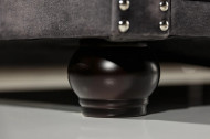 Chesterfield 3 zits bank 205cm grijs velours met knoopstiksels en binnenveren