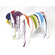 Deco Buldog veelkleurig, wit Hoogte 43cm