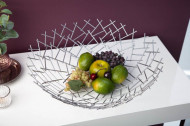 Design fruitschaal STRUCTUUR 45 cm zilver gepoedercoat metaal