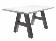Eettafel met A-frame 140cm gelamineerd houtsoort mat wit