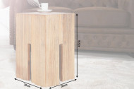 Elegante bijzettafel 30cm acaciahout geborstelde poef