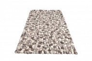 Handgeweven scheerwollen tapijt LIVING 200x120cm grijs vilt steen look
