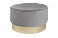 Hocker Modern Barock Zilvergrijs/Goud 55cm Fluweel