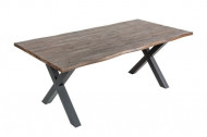 Massieve eettafel GENESIS VINTAGE 200cm acaciahout bruin met X-poten