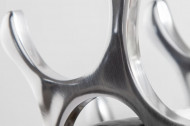 Modern wijnrek FLAME 48 cm zilver voor 10 flessen flessenhouder