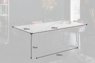 Moderne eettafel 200cm wit keramiek in marmerlook