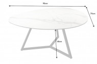 Moderne salontafel 90cm wit marmeren keramiek gemaakt in Italië