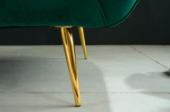 Retro 2-zitsbank NOBLESSE 165cm smaragdgroene fluwelen tweezitsbank met decoratief stiksel