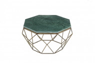 Salontafel Messing met Marmer Blad Groen Diamond 69 cm