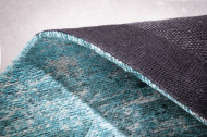 Vintage vloerkleed 240x160cm turquoise beige verwassen gebruikte look