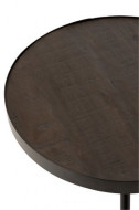 Bijzettafel Laag Mango Hout Ijzer Donker Bruin Zwart