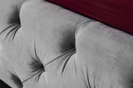 Chesterfield design Elegant tweepersoonsbed 180x200cm grijs fluwelen