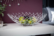 Design fruitschaal STRUCTUUR 45 cm zilver gepoedercoat metaal