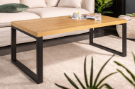 Design salontafel eiken look 120 cm zwart metalen frame