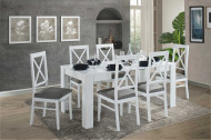Eettafel 90x90 verlengbaar naar 180cm in hoogglans wit-wit
