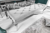 Elegante bank MODERN BAROK 172cm edel grijs fluweel roestvrij staal