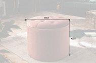 Elegante Poef Barok 50cm oudroze fluwelen opbergmand