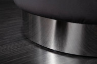 Elegante Poef/Salontafel BAROQUE 55 cm fluweel zwart zilver