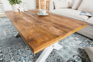 Elegante salontafel LONG ISLAND 110cm mangohout X-frame landelijke stijl