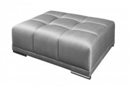 Extravagante kruk ELEGANCIA 110 cm zilvergrijs fluweel met sierstiksels