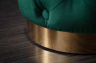 Gecapitonneerd Poef Chesterfield donkergroen goud fluweel 37 cm