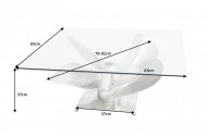 Maritieme salontafel OCEAN L 85cm zilveren antieke scheepsschroef met glazen blad
