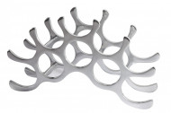 Modern wijnrek FLAME 48 cm zilver voor 10 flessen flessenhouder