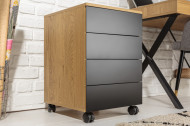 Moderne ladenkast STUDIO 40 cm eiken look zwart 3 lades