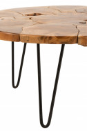 Salontafel Samuel Rond Teak Hout Bruin 80cm