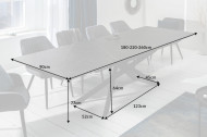 Uitschuifbare eettafel keramiek in grafietlook PHORIA 180-220-260 cm