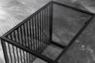 Design salontafel ARCHITECTURE 100cm zwart marmer gerookt glas metaal