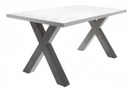 Eettafel wit van 140 cm met X-vormig frame