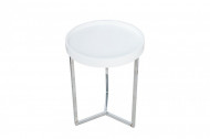 Extravagante bijzettafel MODULAR 40cm wit chroom rond incl. Dienblad