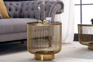 Filigraan design bijzettafel VARIATION 41cm goud zwart glas handwerk