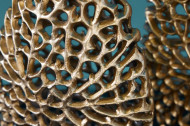 Filigraan vazen set van 2 ABSTRACT BLAD 40cm goud handgemaakt