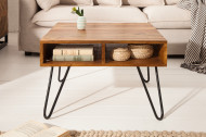 Handgemaakte salontafel SCORPION 60 cm Sheesham haarspeldpoten