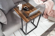 Industriële bijzettafel SCANDINAVIA 43cm acaciahout met tablethouder