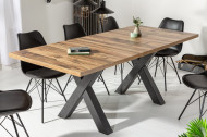 Industriële eettafel uitschuifbaar 140-190 cm eiken look met X-poten