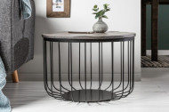 Industriële salontafel FACTORY LOFT 56 cm grijs mangohout massief hout