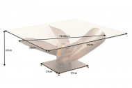 Maritieme salontafel OCEAN L 85cm antiek koper met scheepsschroef en glazen blad