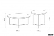 MARMEREN SALONTAFEL WIT 2-DELIG frame messing goud