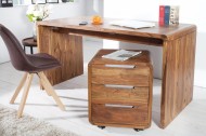 Massieve rolcontainer 60 cm Sheesham palissander houten steenafwerking 3 laden