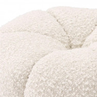 Poef STOOL ORCHANIC Bouclécrème | geborsteld messing afwerking van Eichholtz
