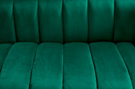 Retro 2-zitsbank NOBLESSE 165cm smaragdgroene fluwelen tweezitsbank met decoratief stiksel