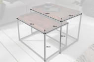 Set van 2 industriële salontafels 60 cm mokka beuken verwijderbaar blad