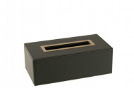 Tissuedoos Kunstleder Zwart 25.5 cm