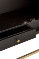 Wandkast Mangohout zwart / goud 2 Deuren 2 Laden 140cm