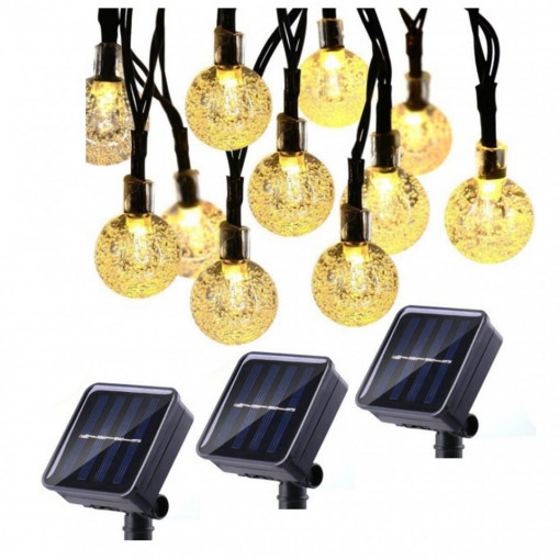 Instalatie solara Globulete Cristal LED, 150 led, Alb Cald