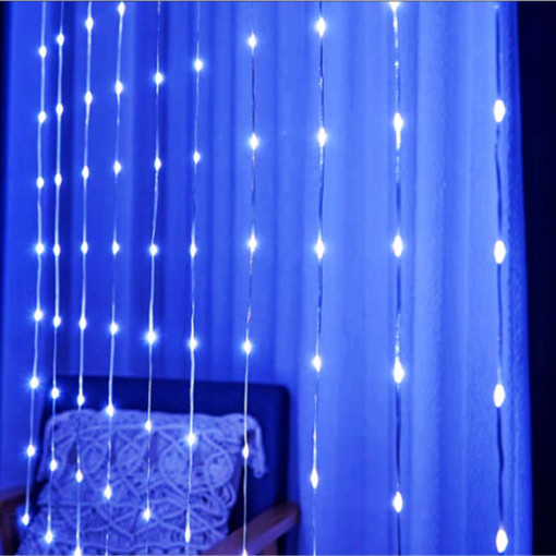 Instalatie tip banda cu led turnat, perdea 8m x 1m, 320 led, exterior, interconectabila, Albastru